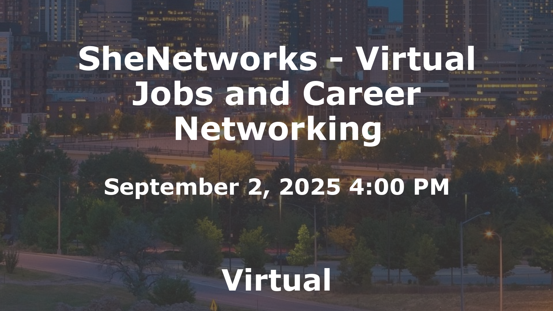 SheNetworks - Virtual Jobs and Career Networking event image